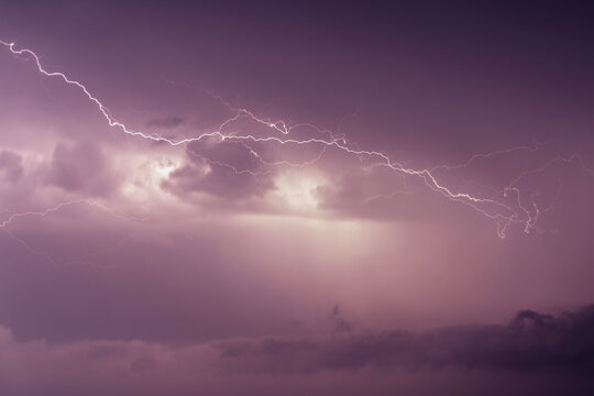 Electric storm at night