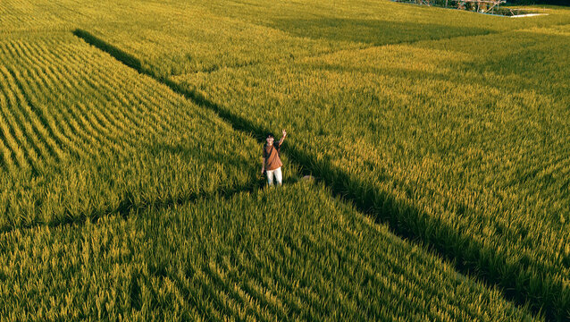 Men In The Field During The Sunset Time