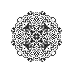 Mandala Coloring book page mandala for Henna, Mehndi, tattoo, decoration. Decorative ornament in ethnic oriental style