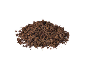 Pile of soil isolated on white background