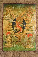 Naklejka premium Ancient Indian Thangka Paintings Detailed