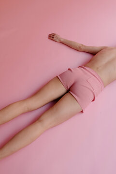 model on pink