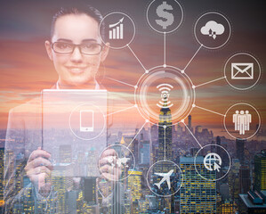 Online payment concept with businesswoman