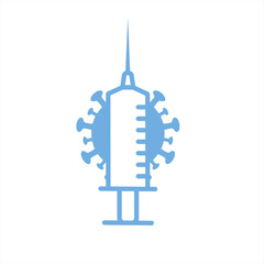 Covid-19 syringe sign. Coronavirus vaccine icon.