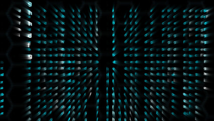 Matrix alphabet hexagon dimension lava color abstract text background