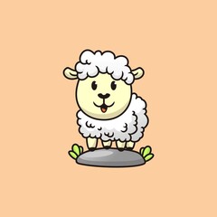 Cute lamb cartoon vector