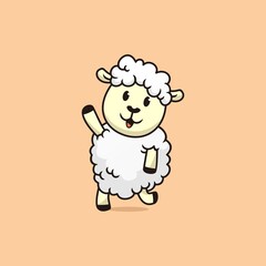 Cute lamb cartoon vector