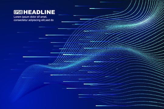 Light and particle lines constitute the big data background of Internet technology