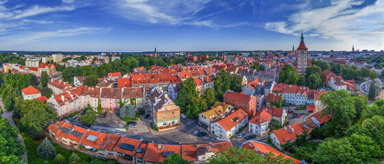 Olsztyn widziany z lotu ptaka -panorama Starego Miasta