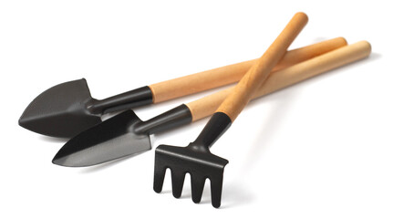 Gardening toolkit isolated on white background