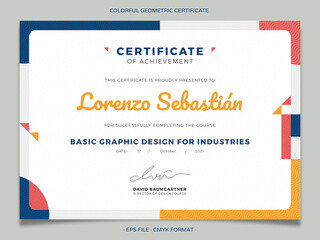 Colorful Geometric Certificate Design