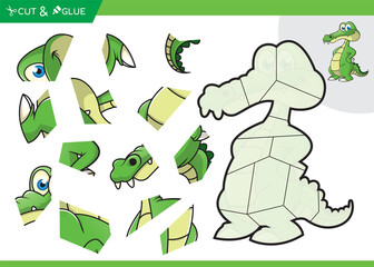 Aligator jigsaw puzzle education game for kids
