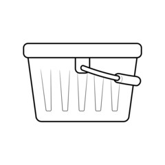 Empty shopping cart vector illustration with simple hand drawn sketching style