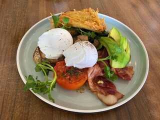 Egg Benedict, breakfast, perfect image for menu display