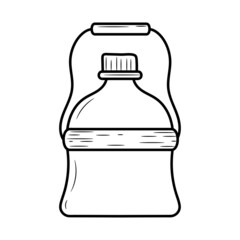 Camping water bottle vector illustration with simple hand drawn sketching style