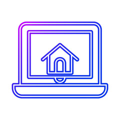Home in laptop icon