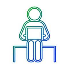 Man and laptop icon