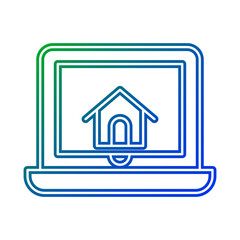 Home in laptop icon