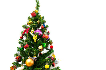 Beautiful Christmas Tree with Decorations ornament gift and colour ball.