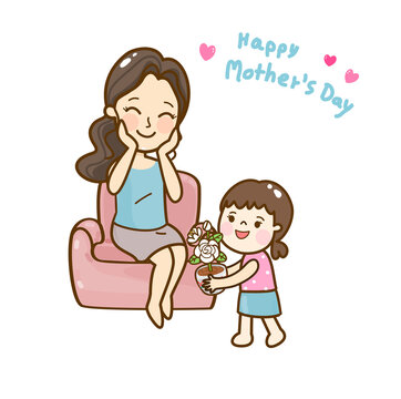 Cartoon for mother’s day vector