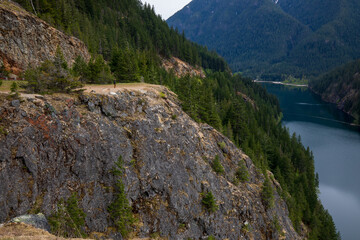 Fototapeta na wymiar Diablo Lake at North Cascades National Park Summer in Washington State during summer.