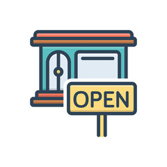Color illustration icon for opening 