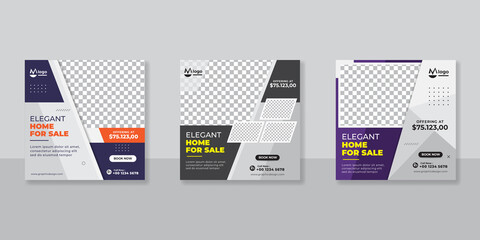 Real estate social media banner template