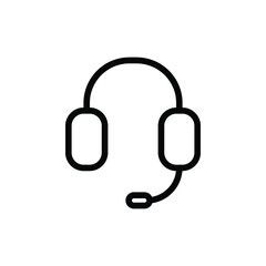 Headphones line icon. Simple outline style. Customer, headset, call, representative concept. Vector illustration isolated on white background. EPS 10