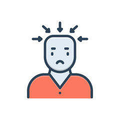 Color illustration icon for tension 