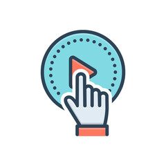 Color illustration icon for begin