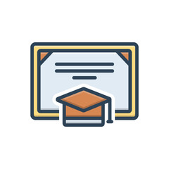 Color illustration icon for degree 
