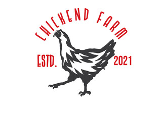 Fototapeta na wymiar chicken emblem on white background