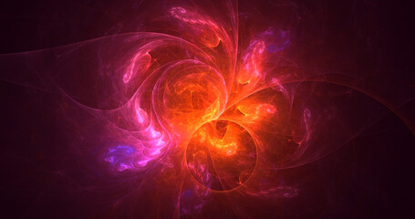 3D rendering abstract multicolor fractal light background