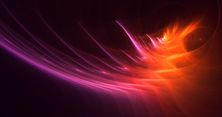 3D rendering abstract multicolor fractal light background