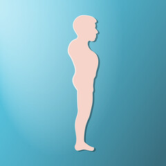 Fototapeta premium Acromegalia, acromegaly. Neuroendocrine disease. Pituitary gland disease. Silhouette of man, boy isolated. Vector illustration. EPS10.