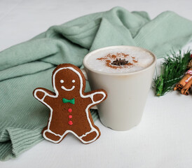 Homemade delicious festive pastries. Christmas Gingerbread Cookies. Popular treats for children and adults