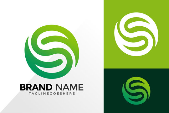 Letter S Nature Circle Leaf Logo Vector Design. Abstract emblem, designs concept, logos, logotype element for template