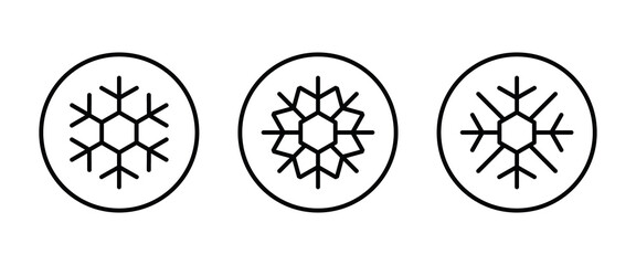 Snow icon. snowflake icons button, vector, sign, symbol, logo, illustration, editable stroke, flat design style isolated on white