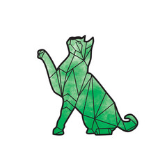 Abstract cat green geometric