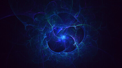 3D rendering abstract blue fractal light background