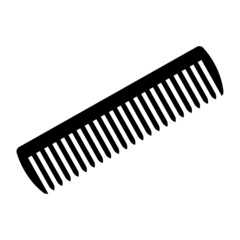 Comb silhouette icon. Black hairbrush symbol isolated on white background.  Vector illustration.