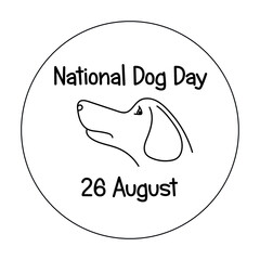 National Dog Day Simple Design. Vector Illustration