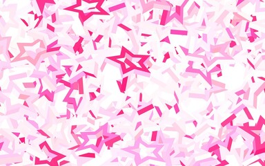 Light Pink vector layout with bright stars.