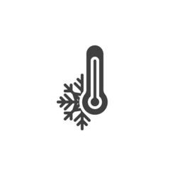 Fototapeta premium Cold weather temperature vector icon