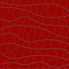 Red and grey pattern backround. Vector illustration. Wavy lines. Abstract grid texture.