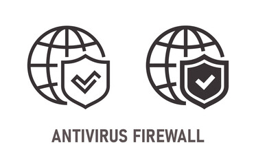 Antivirus firewall icon on white background. Vector illustration.