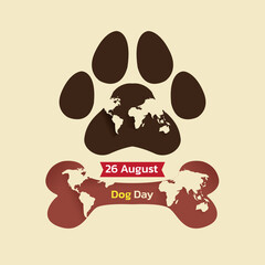 Happy National Dog Day 26 August. National Dog Day Vector Illustration. Great for card, Banner and emblem.