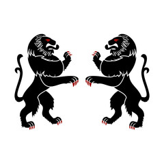 Obraz premium Royal lion heraldry logo