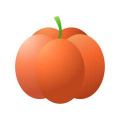 Fruits and vegetables on whitOrange pumpkin with gradient. Halloween. Autumn season. September, October, November. Icon. Vector illustration 8 epse background