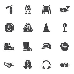 Work Safety Equipment vector icons set
